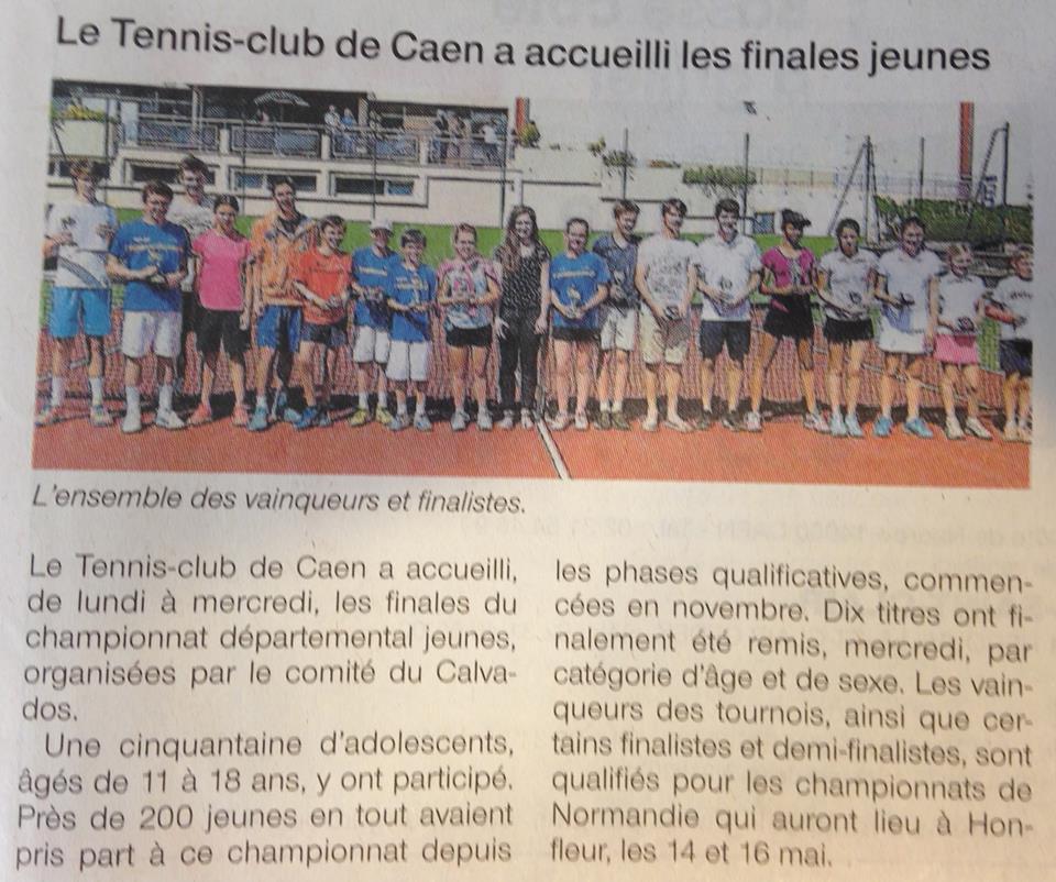 Article de Ouest-France départemental sur les championnats individuels Jeune avec 4 touquaises en finale pour deux titres